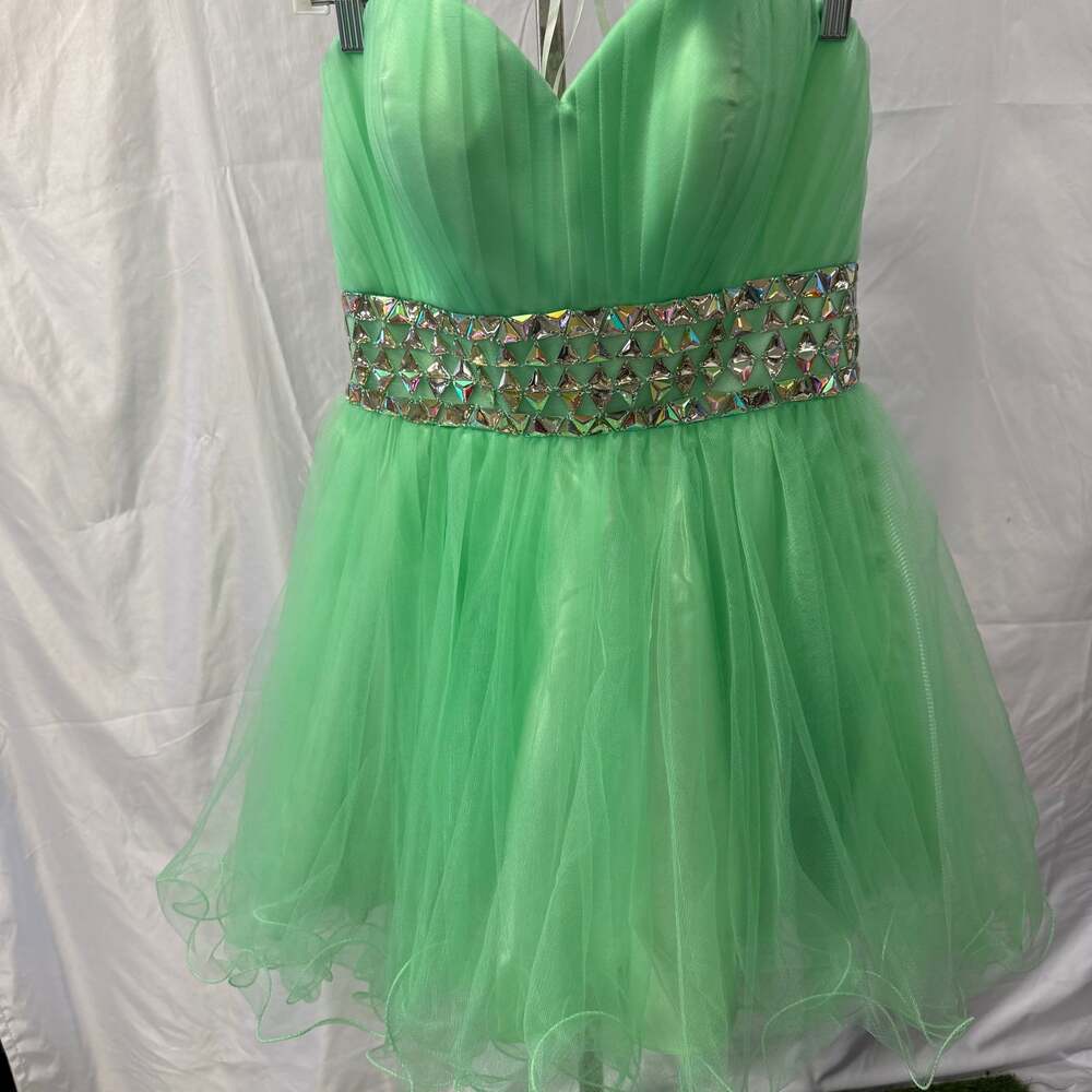 Women's Green Short Homecoming Prom Party Dress Sweetheart Corset Back Size 12